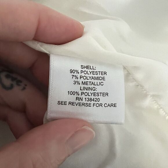 Carlisle Collection Womens Amelia Jacket Size 4 Metallic White Gold Embroidered - Picture 3 of 11